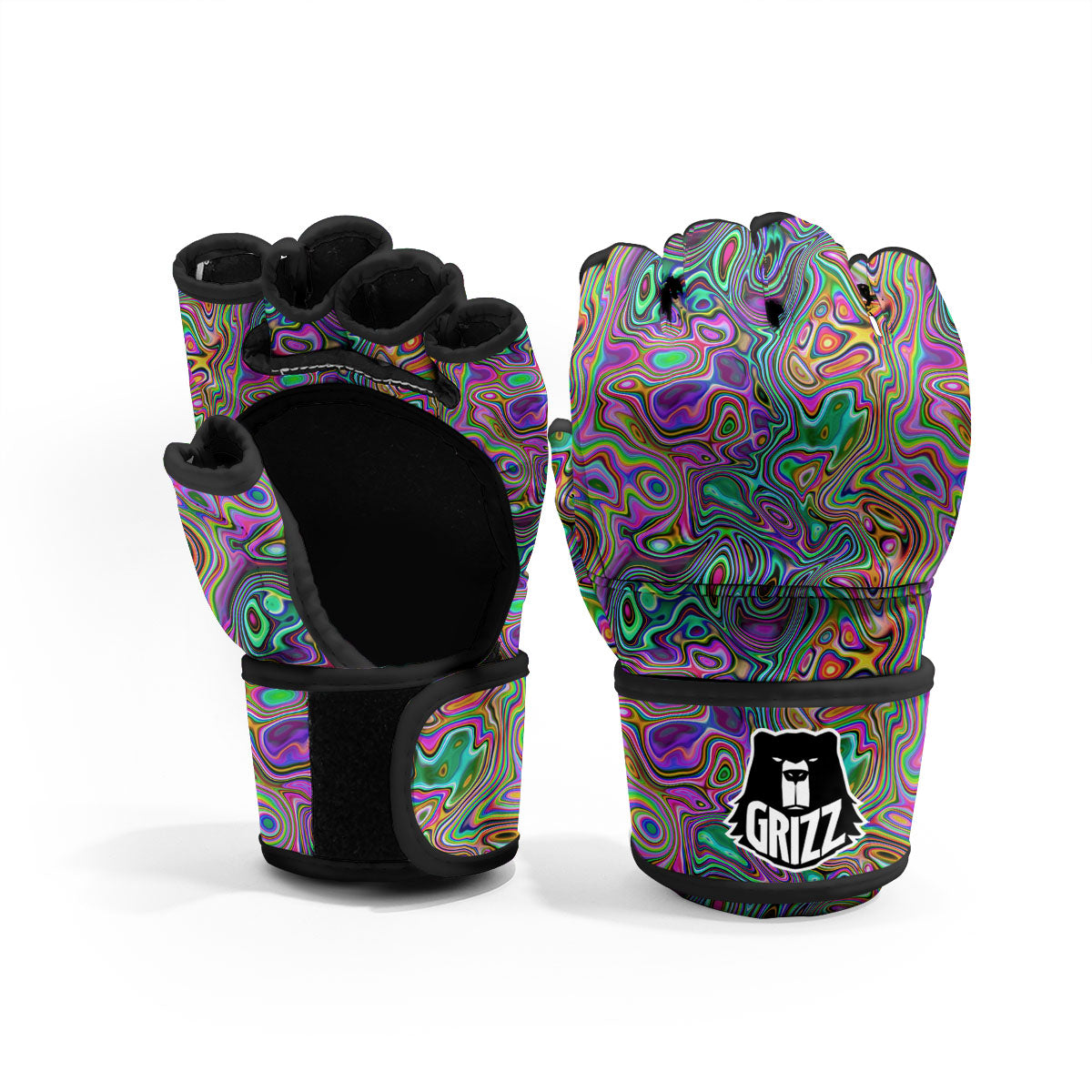 Bubble Psychedelic Print Pattern MMA Gloves-grizzshop