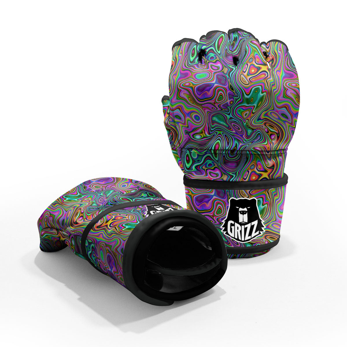 Bubble Psychedelic Print Pattern MMA Gloves-grizzshop
