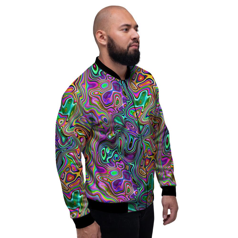 Bubble Psychedelic Print Pattern Men's Bomber Jacket-grizzshop