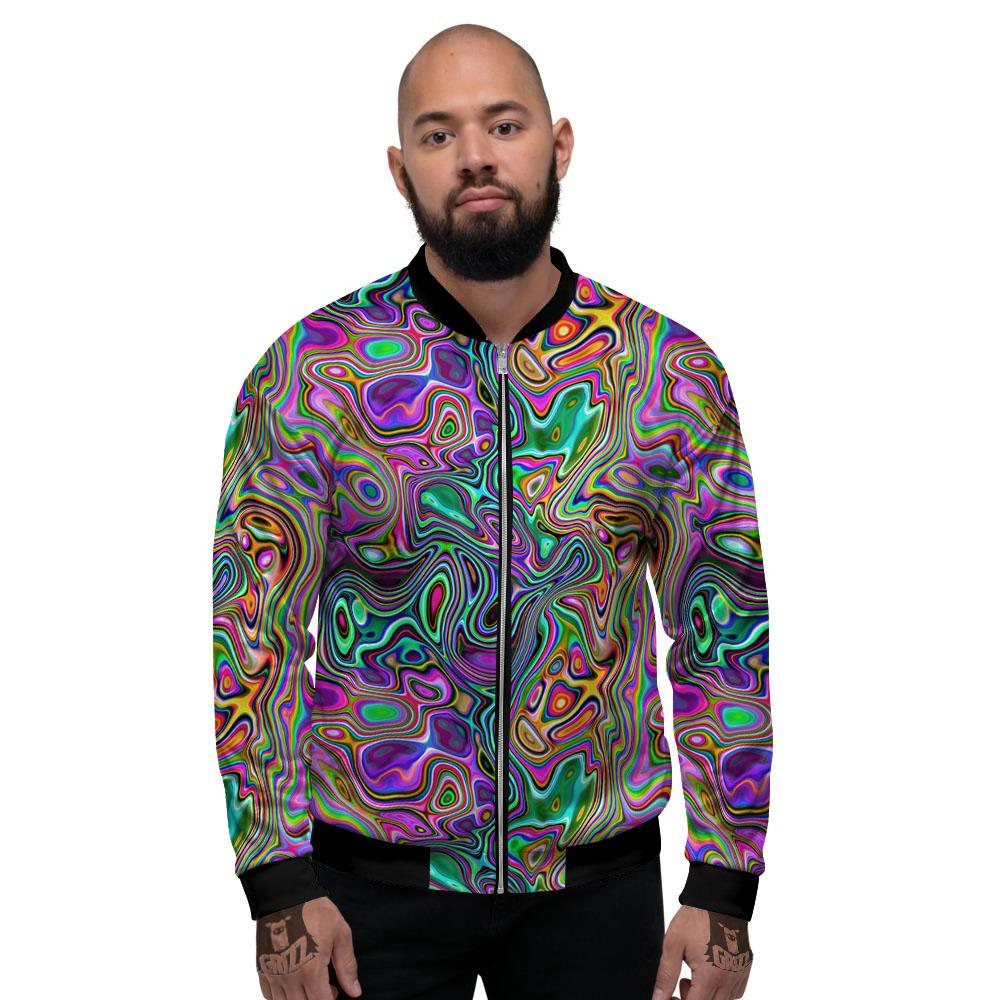 Bubble Psychedelic Print Pattern Men's Bomber Jacket-grizzshop