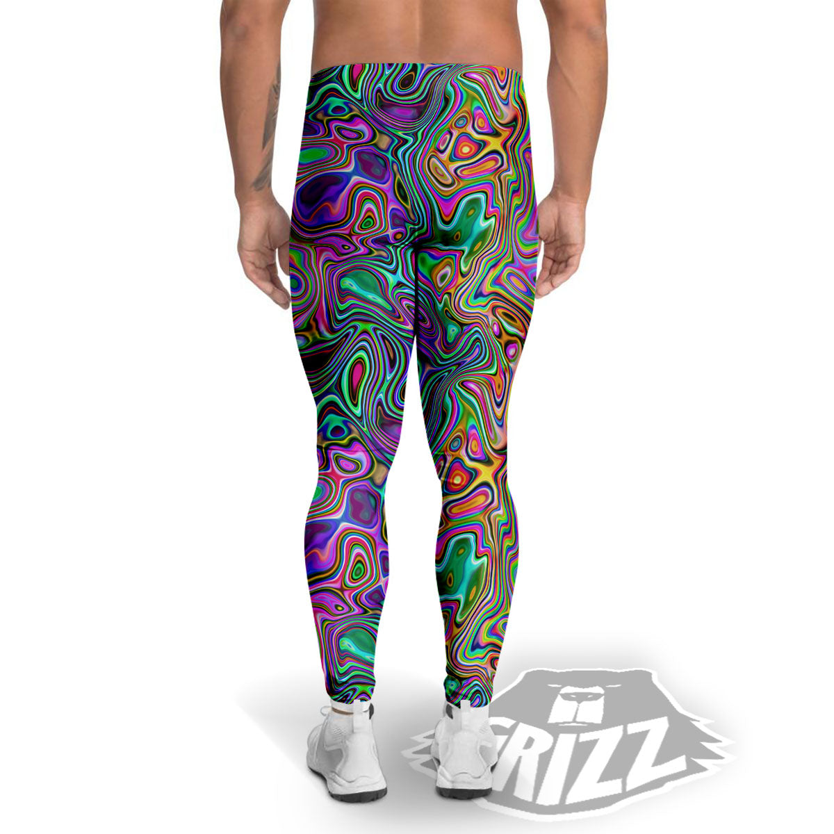 Bubble Psychedelic Print Pattern Men's Leggings-grizzshop