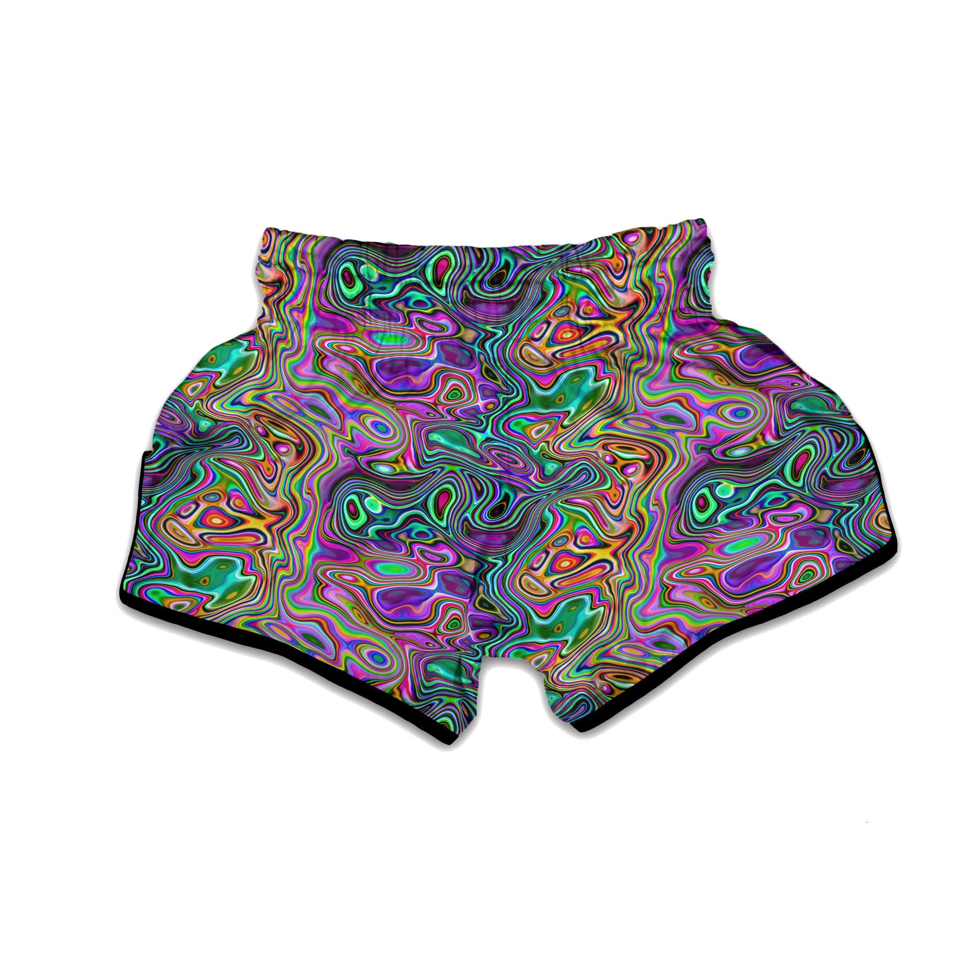 Bubble Psychedelic Print Pattern Muay Thai Boxing Shorts-grizzshop