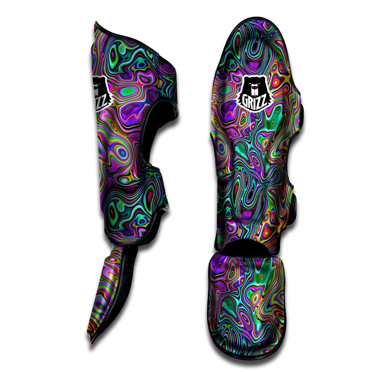 Bubble Psychedelic Print Pattern Muay Thai Shin Guards-grizzshop