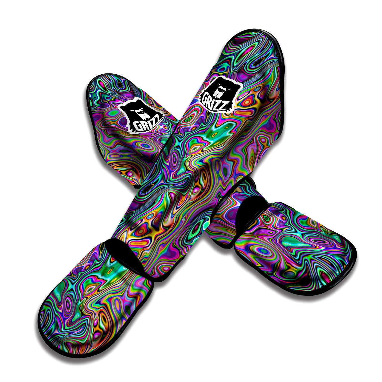 Bubble Psychedelic Print Pattern Muay Thai Shin Guards-grizzshop