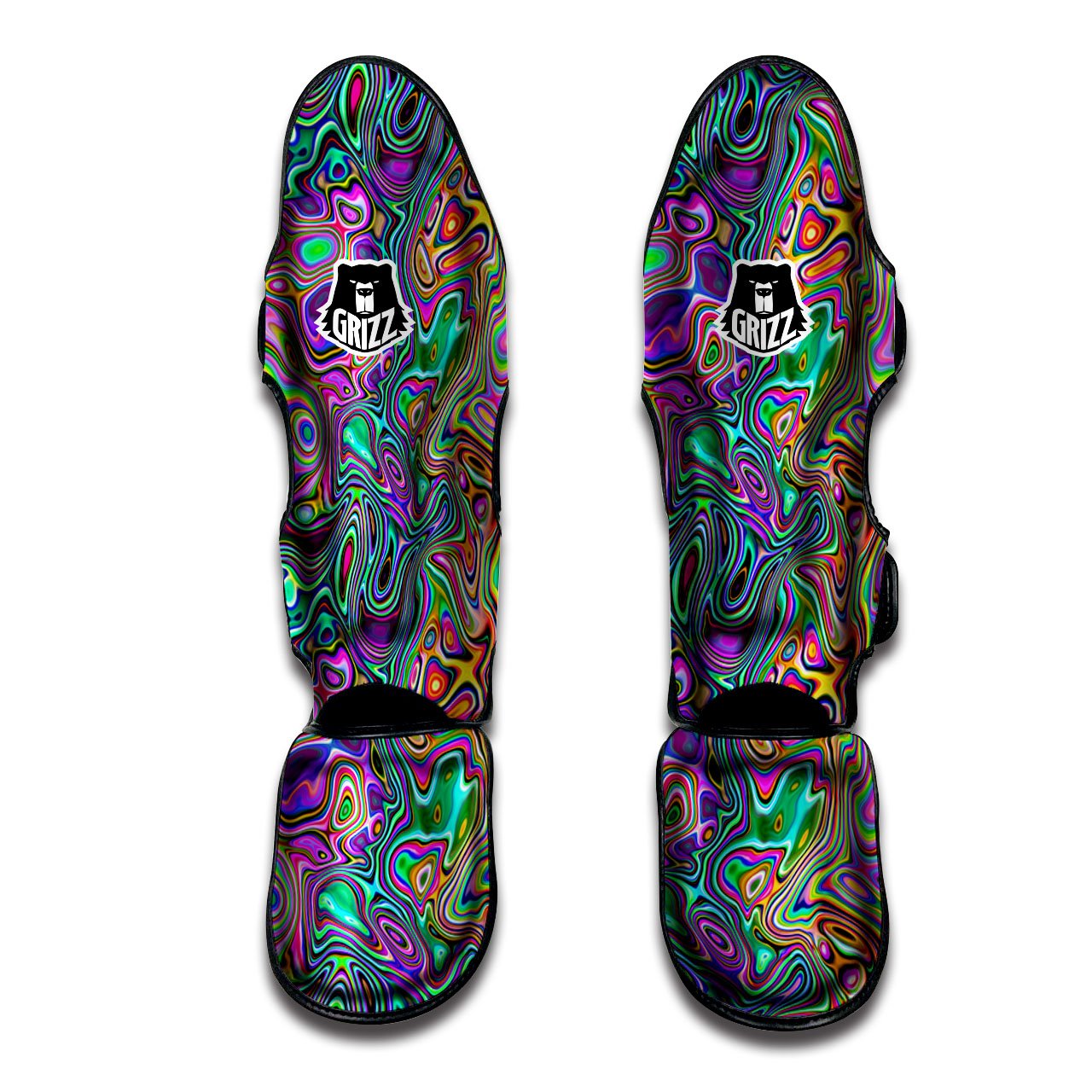 Bubble Psychedelic Print Pattern Muay Thai Shin Guards-grizzshop