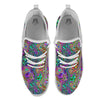 Bubble Psychedelic Print Pattern White Athletic Shoes-grizzshop