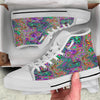 Bubble Psychedelic Print Pattern White High Top Shoes-grizzshop