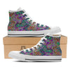 Bubble Psychedelic Print Pattern White High Top Shoes-grizzshop