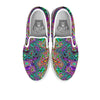 Bubble Psychedelic Print Pattern White Slip On Shoes-grizzshop