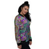 Bubble Psychedelic Print Pattern Women's Bomber Jacket-grizzshop