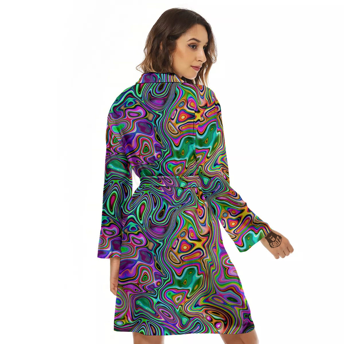 Bubble Psychedelic Print Pattern Women's Robe-grizzshop