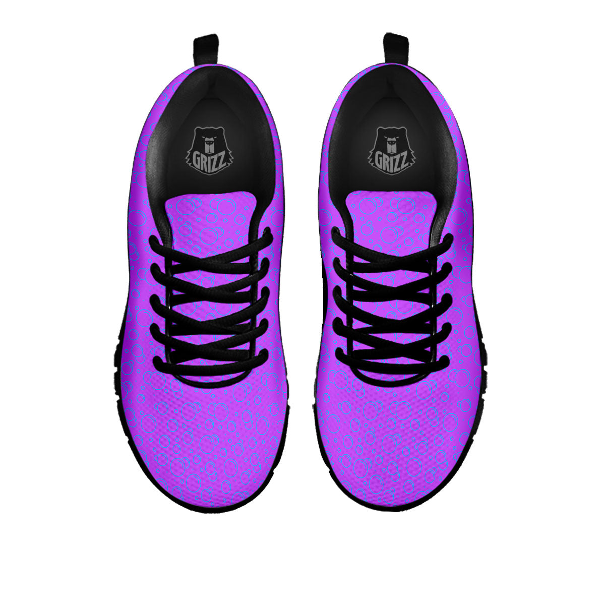 Bubble Purple Print Pattern Black Sneaker-grizzshop