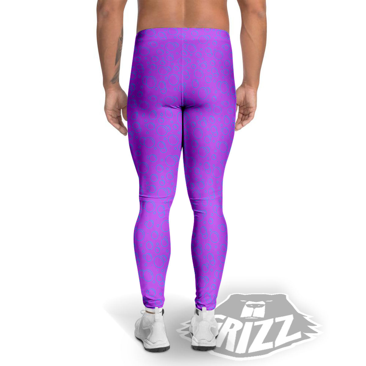 Bubble Purple Print Pattern Men's Leggings-grizzshop