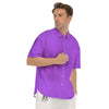 Bubble Purple Print Pattern Men's Short Sleeve Shirts-grizzshop