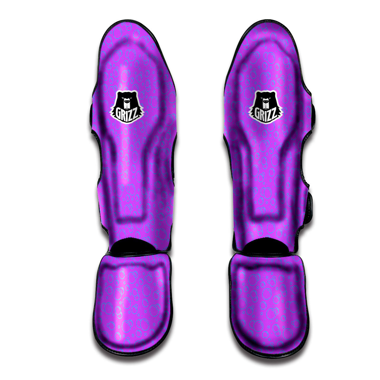 Bubble Purple Print Pattern Muay Thai Shin Guards-grizzshop