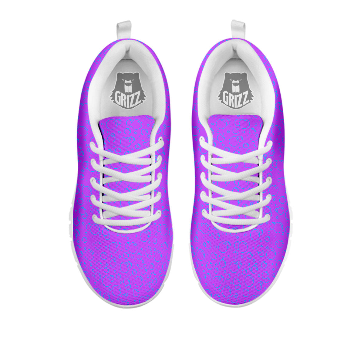 Bubble Purple Print Pattern White Sneaker-grizzshop