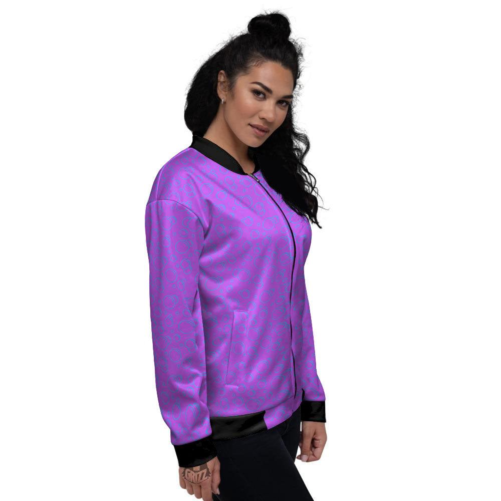 Bubble Purple Print Pattern Women's Bomber Jacket-grizzshop