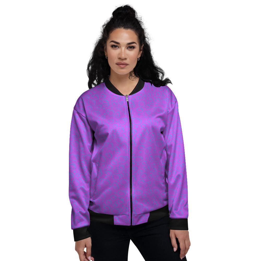 Bubble Purple Print Pattern Women's Bomber Jacket-grizzshop