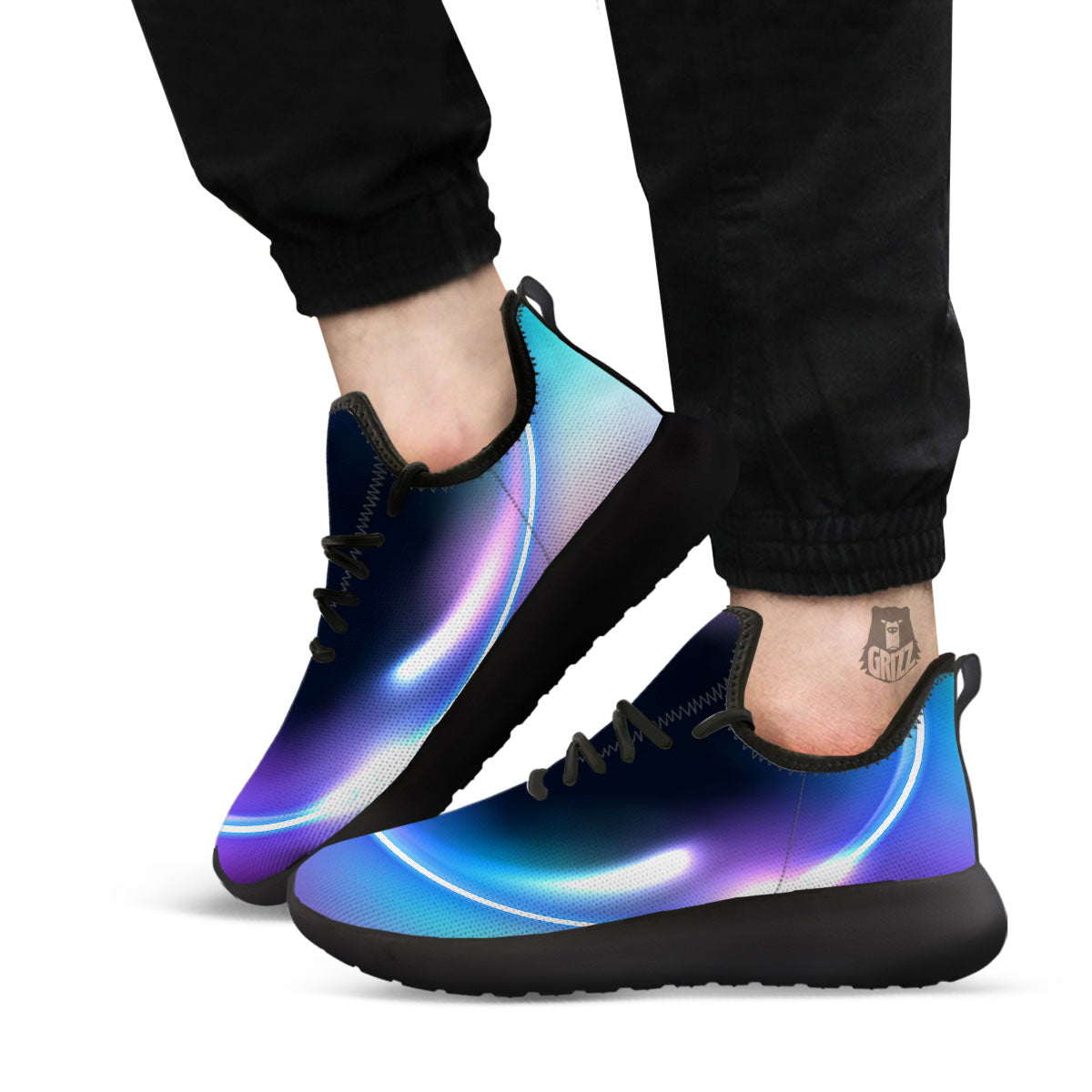 Bubble Rave Print Black Athletic Shoes-grizzshop