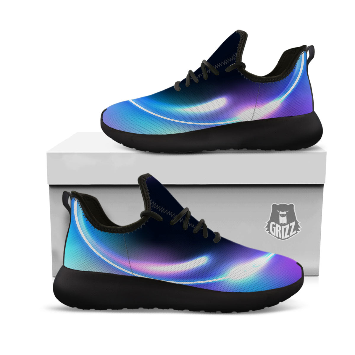 Bubble Rave Print Black Athletic Shoes-grizzshop