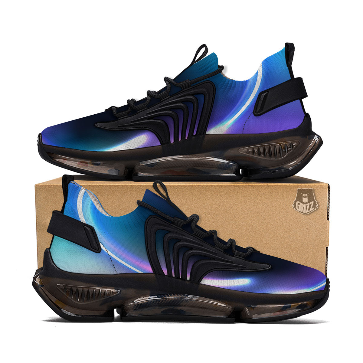 Bubble Rave Print Black Gym Shoes-grizzshop