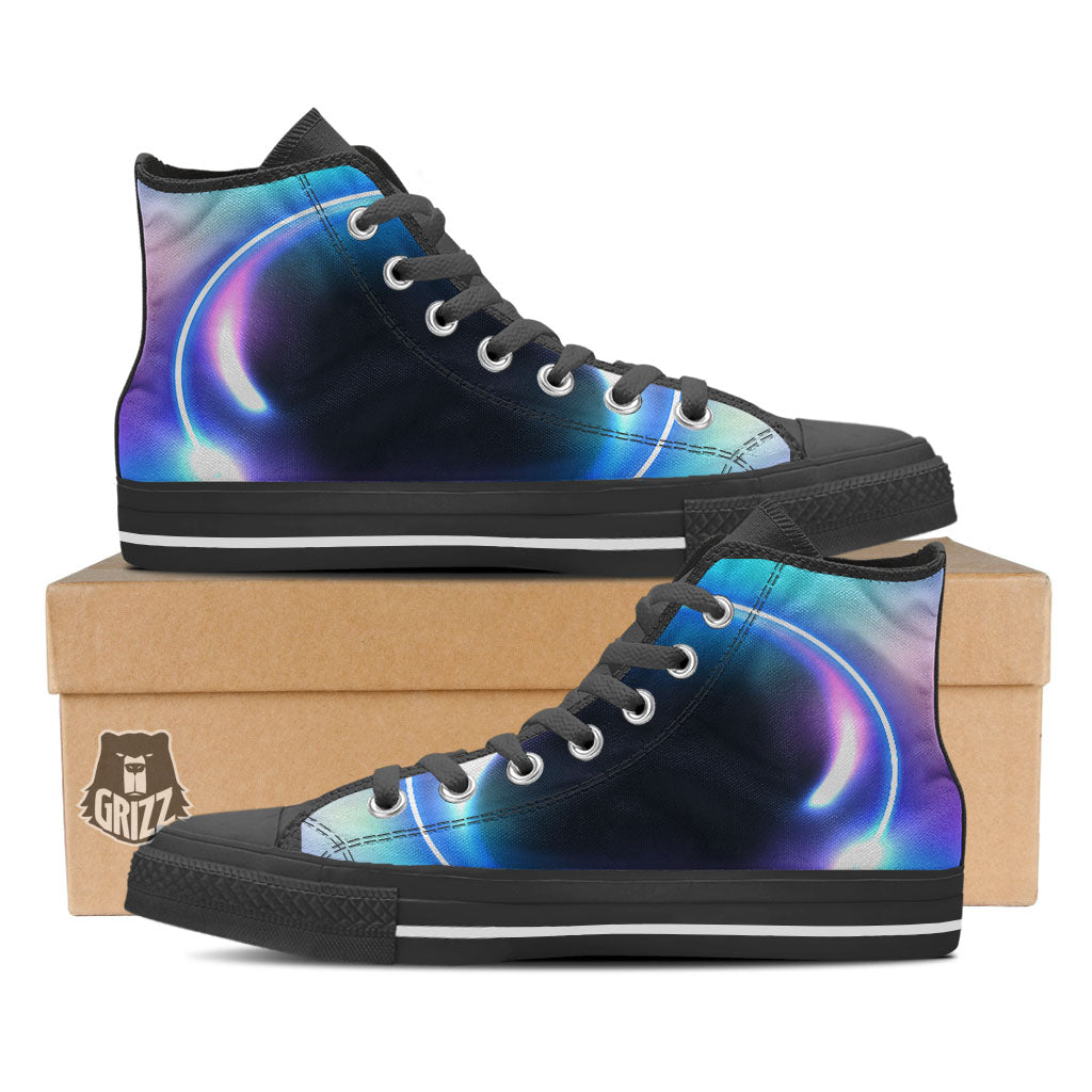 Bubble Rave Print Black High Top Shoes-grizzshop