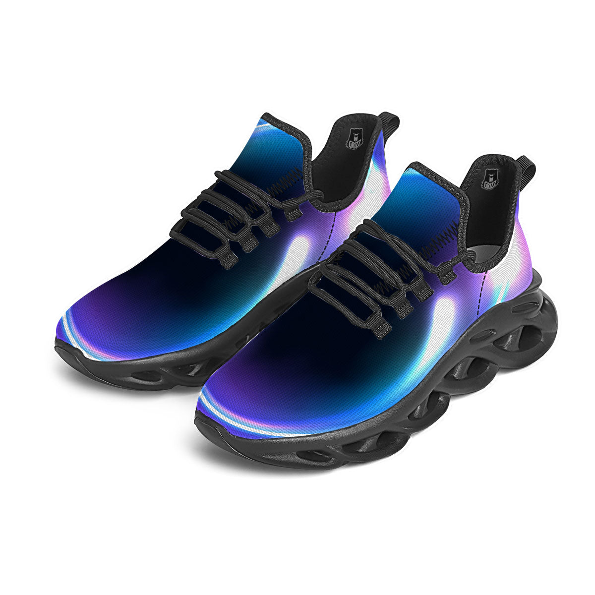 Bubble Rave Print Black Running Shoes-grizzshop