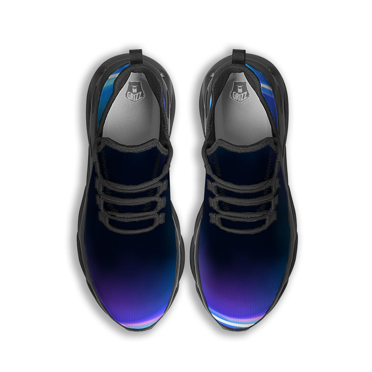 Bubble Rave Print Black Running Shoes-grizzshop