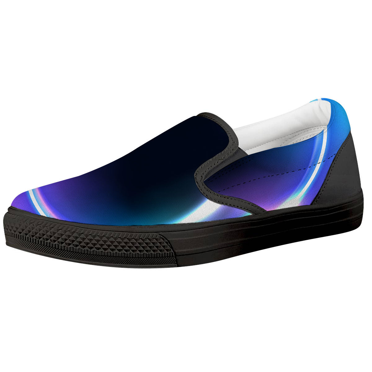 Bubble Rave Print Black Slip On Shoes-grizzshop