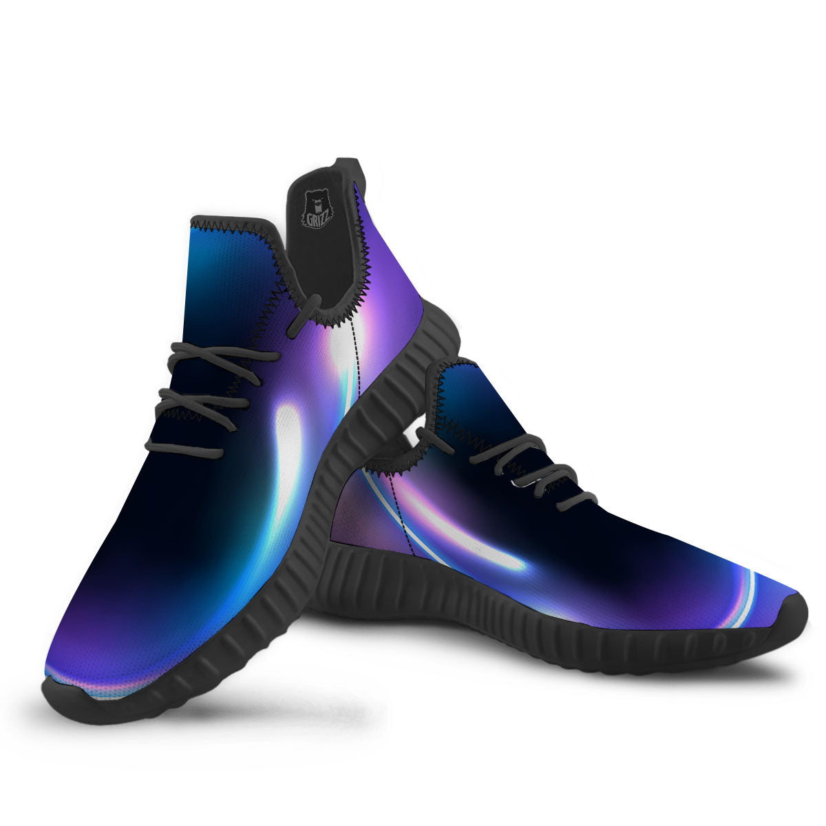 Bubble Rave Print Black Walking Shoes-grizzshop