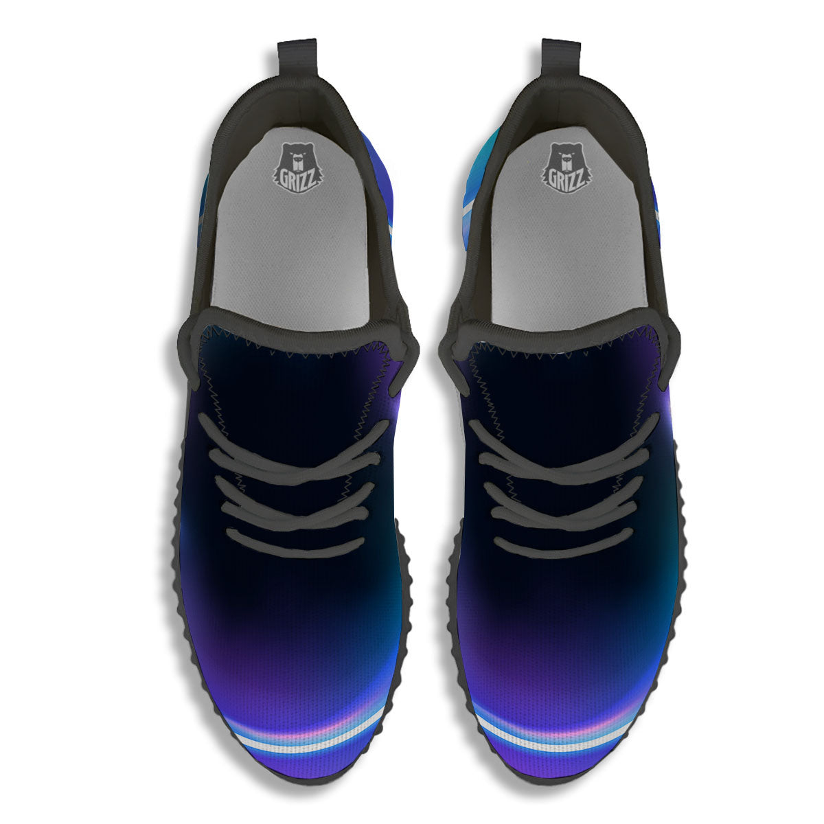 Bubble Rave Print Black Walking Shoes-grizzshop