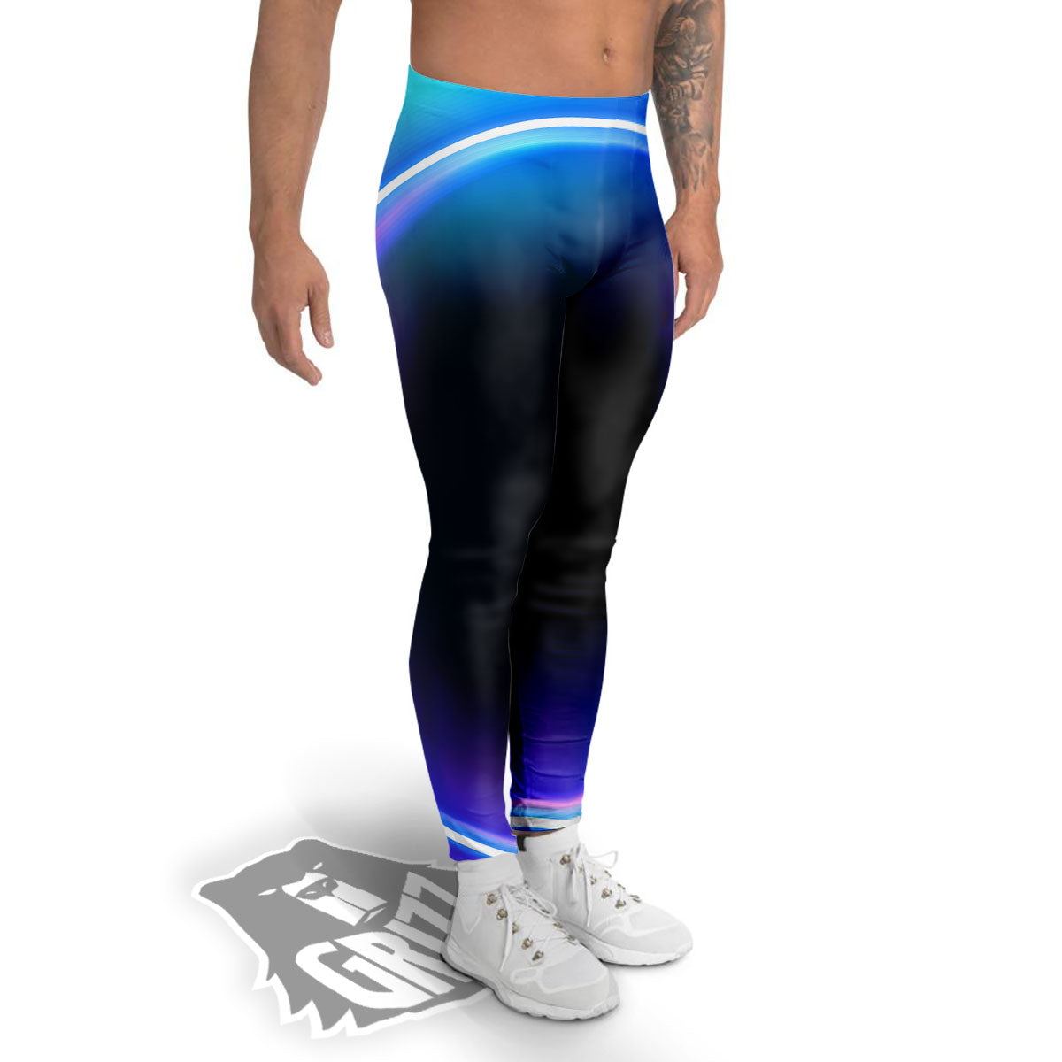 Bubble Rave Print Men's Leggings-grizzshop