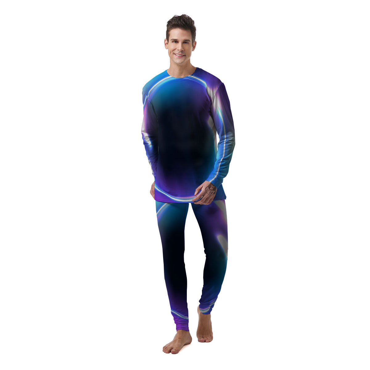 Bubble Rave Print Men's Pajamas-grizzshop