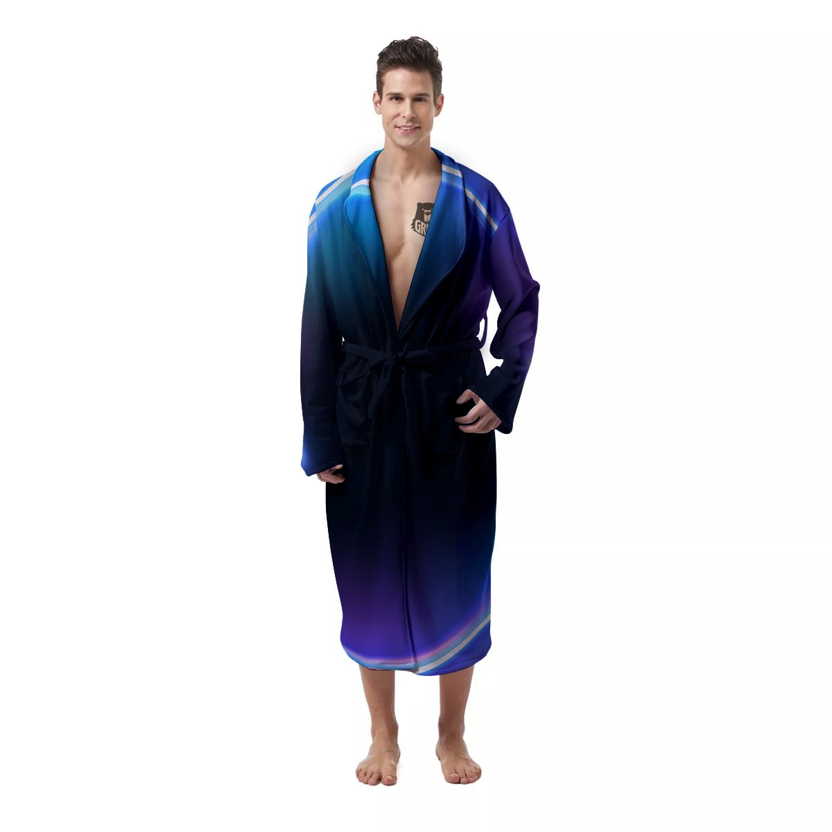 Bubble Rave Print Men's Robe-grizzshop