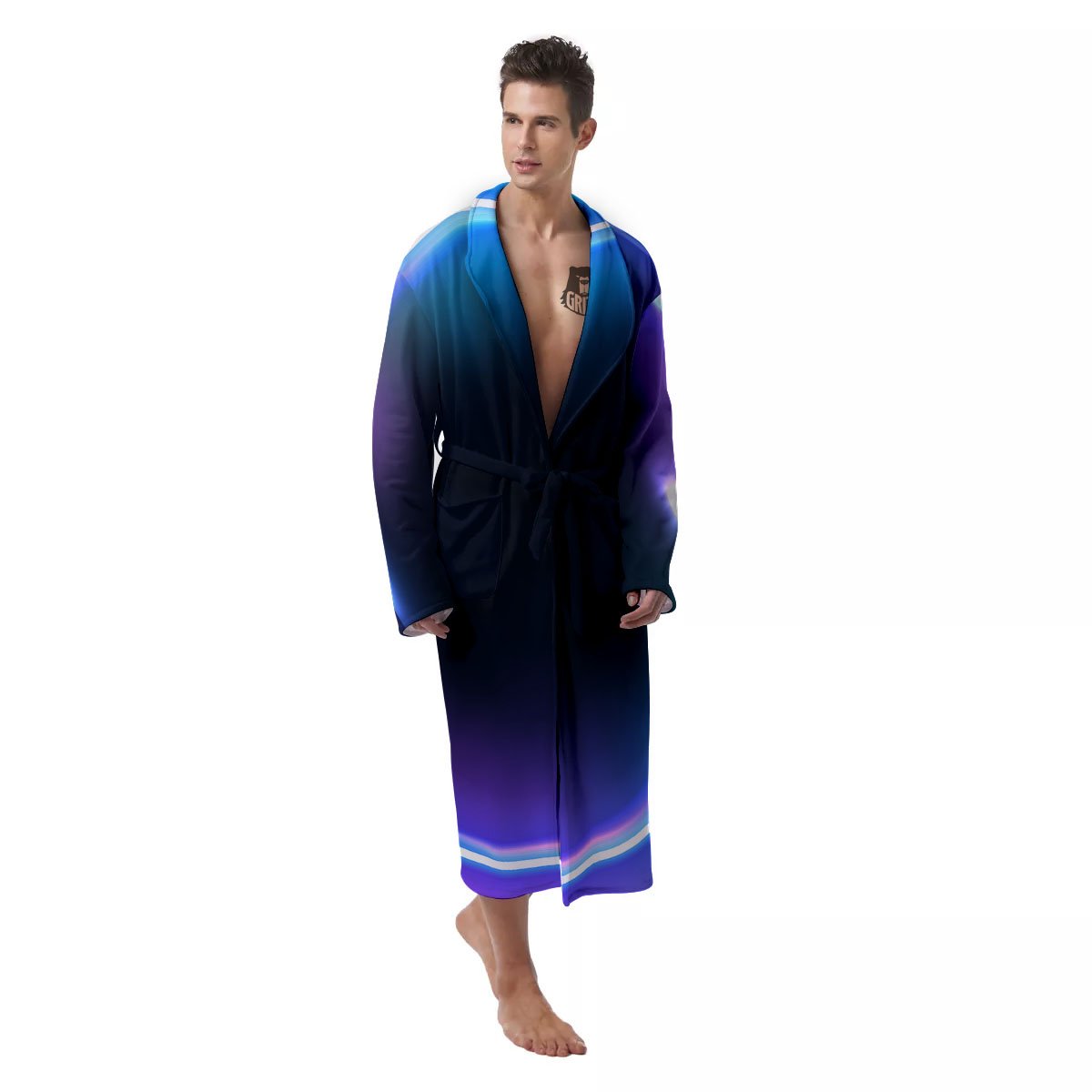 Bubble Rave Print Men's Robe-grizzshop