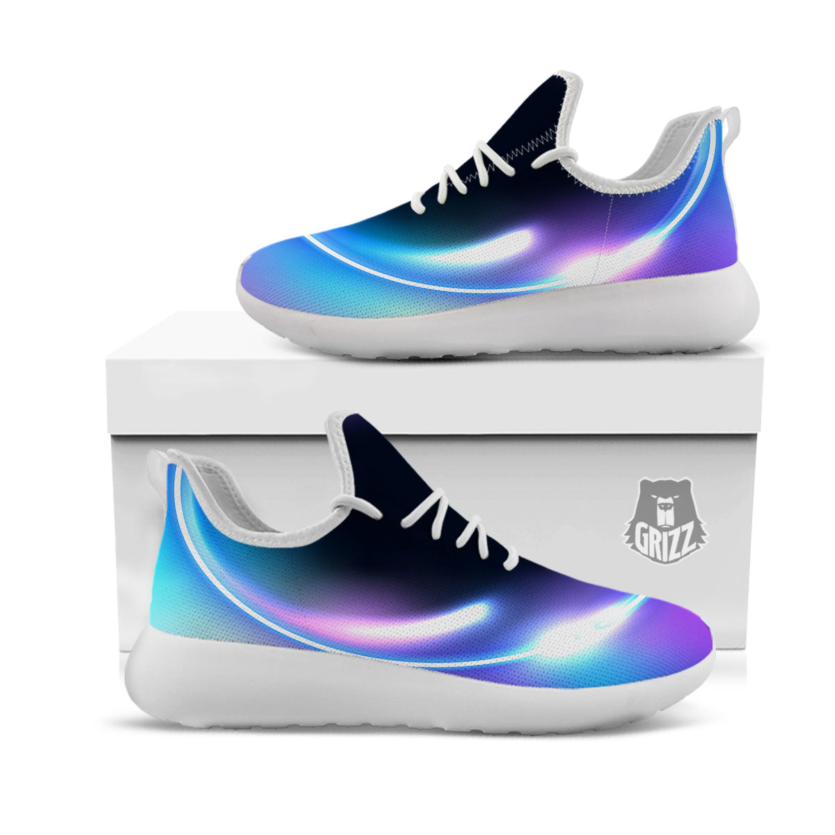 Bubble Rave Print White Athletic Shoes-grizzshop