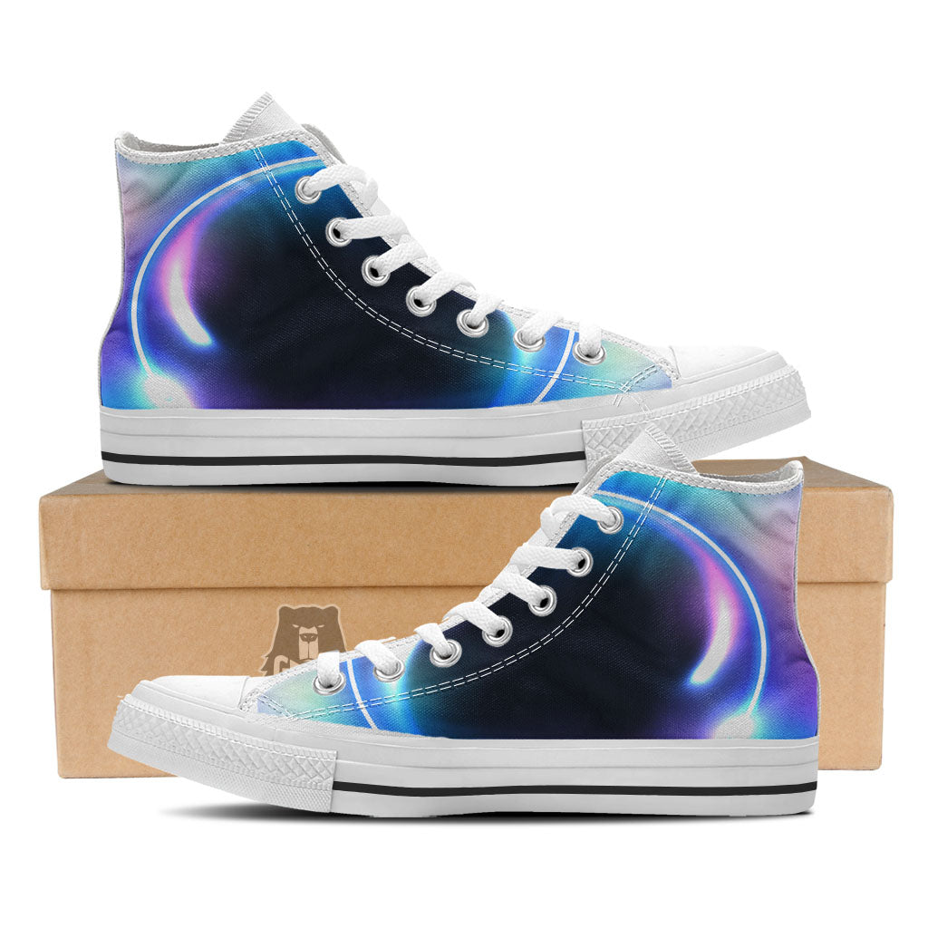 Bubble Rave Print White High Top Shoes-grizzshop