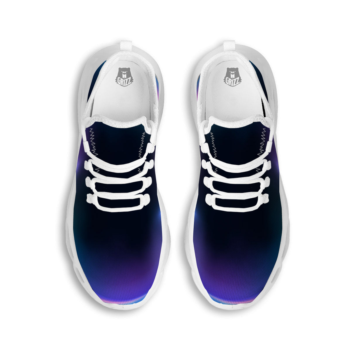 Bubble Rave Print White Running Shoes-grizzshop