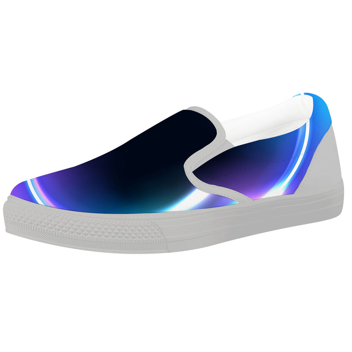 Bubble Rave Print White Slip On Shoes-grizzshop