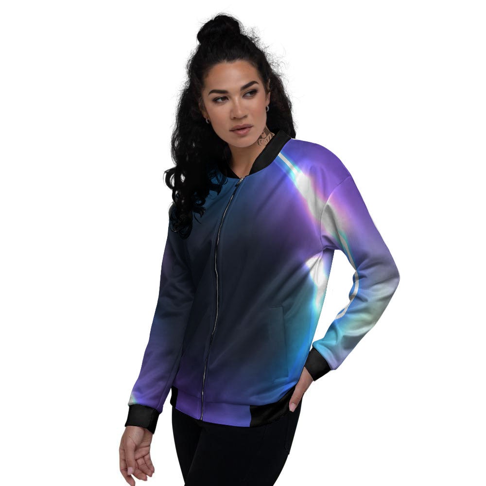 Bubble Rave Print Women's Bomber Jacket-grizzshop