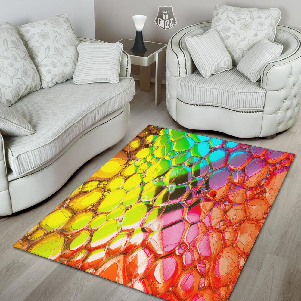 Bubble Soap Psychedelic Print Floor Mat-grizzshop