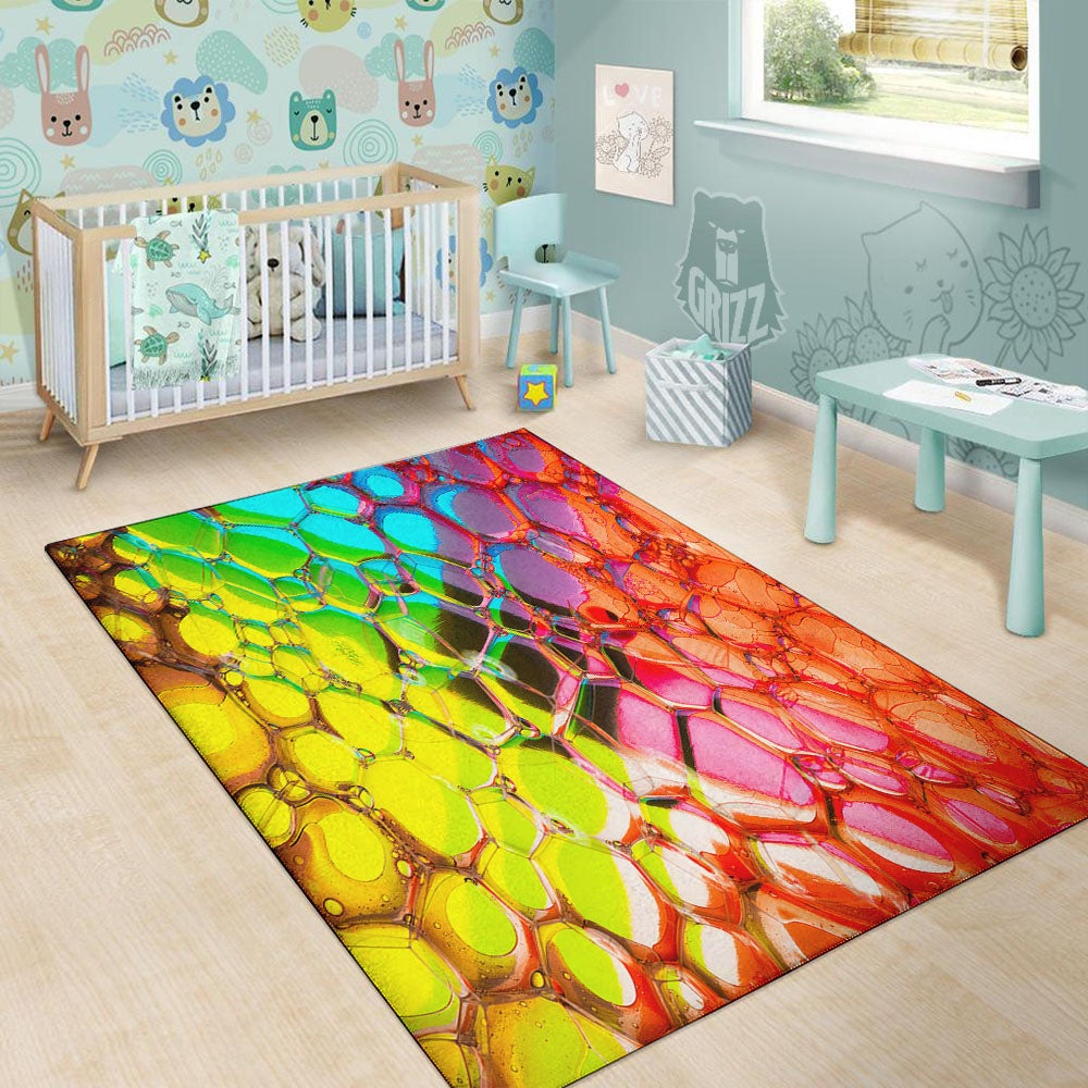 Bubble Soap Psychedelic Print Floor Mat-grizzshop