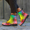 Bubble Soap Psychedelic Print Leather Boots-grizzshop