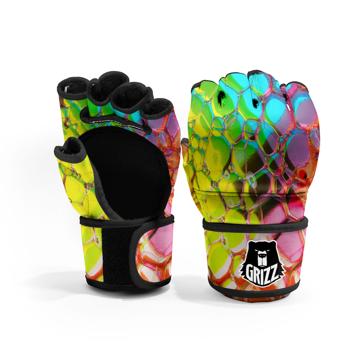 Bubble Soap Psychedelic Print MMA Gloves-grizzshop