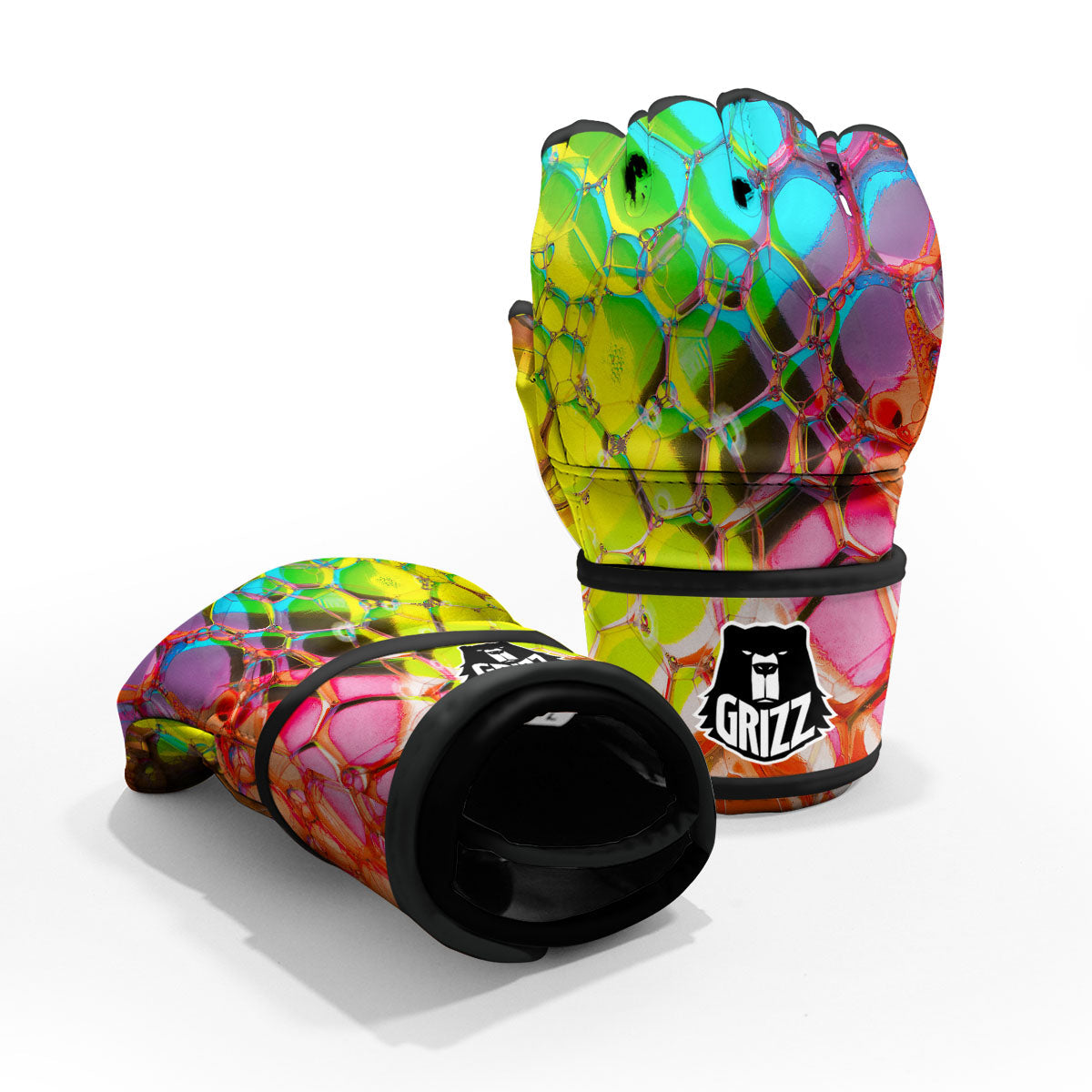 Bubble Soap Psychedelic Print MMA Gloves-grizzshop