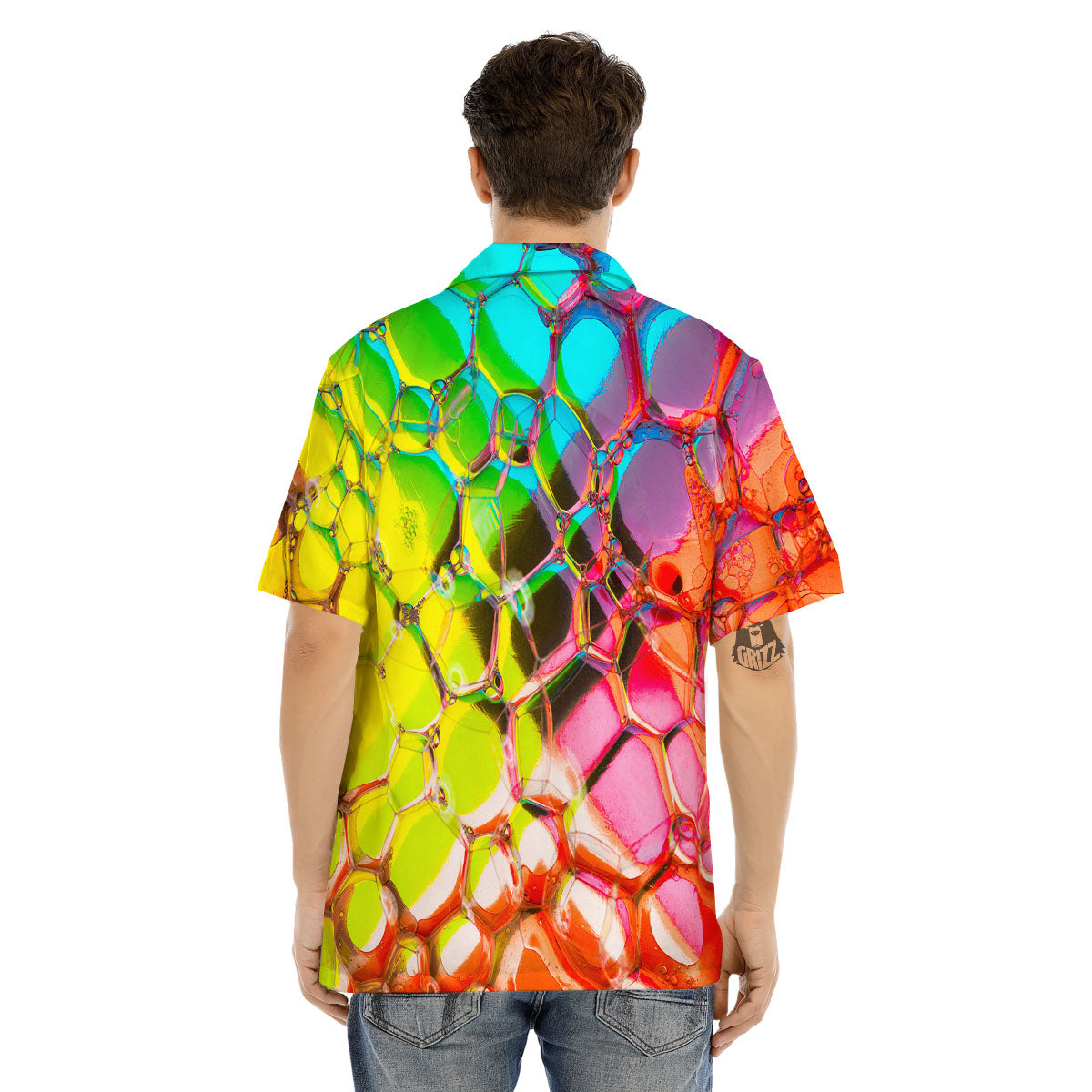 Bubble Soap Psychedelic Print Men's Hawaiian Shirt-grizzshop