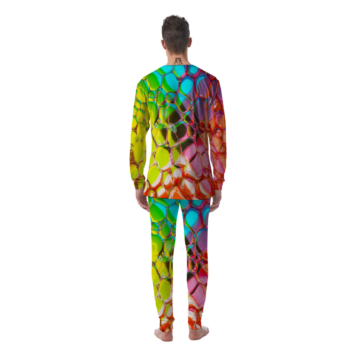 Bubble Soap Psychedelic Print Men's Pajamas-grizzshop