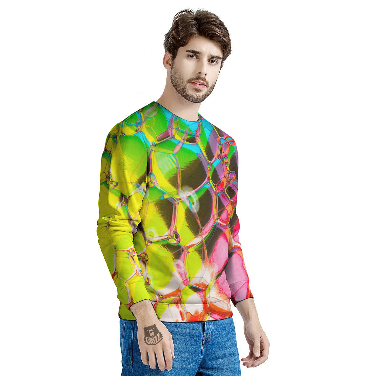 Bubble Soap Psychedelic Print Men's Sweatshirt-grizzshop