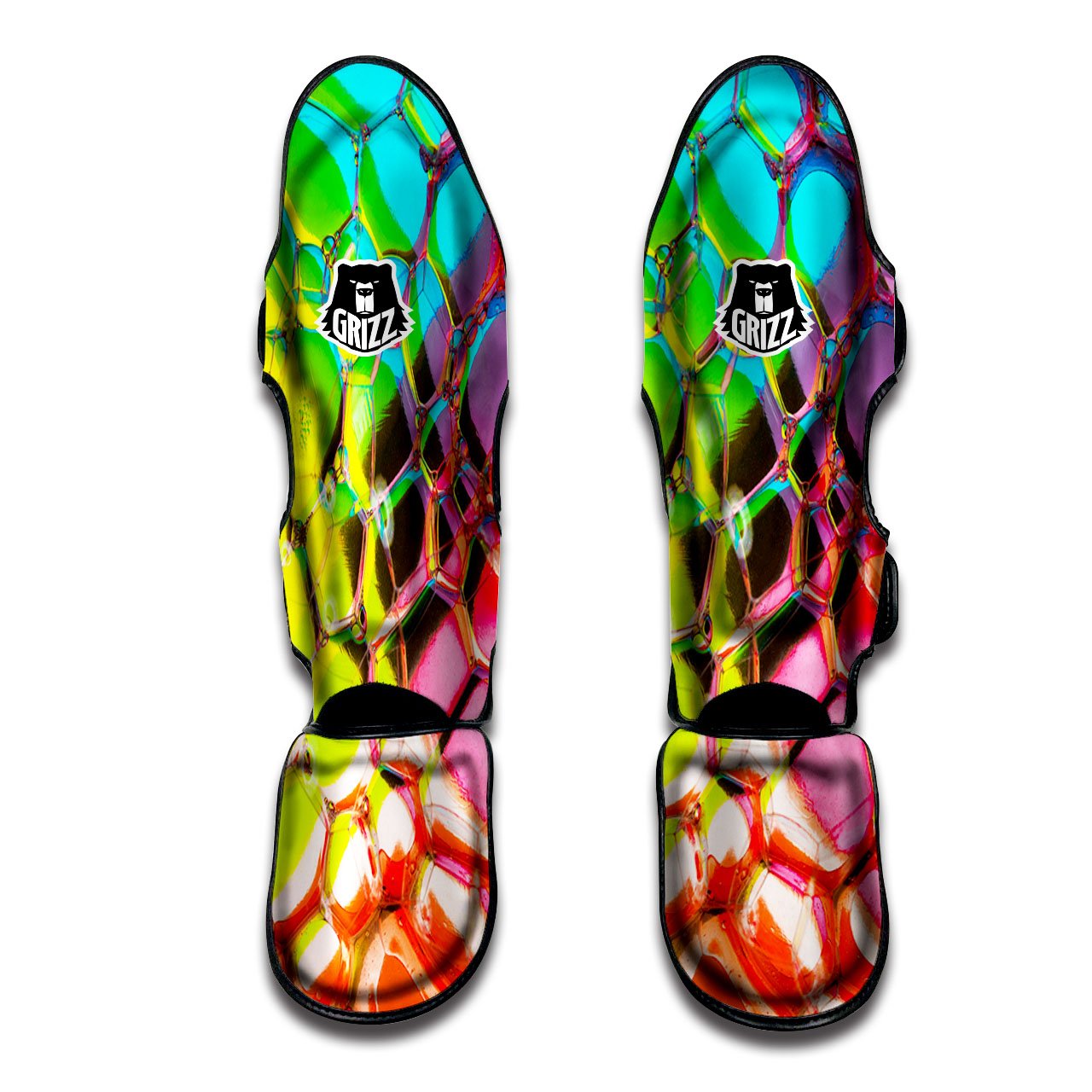 Bubble Soap Psychedelic Print Muay Thai Shin Guards-grizzshop