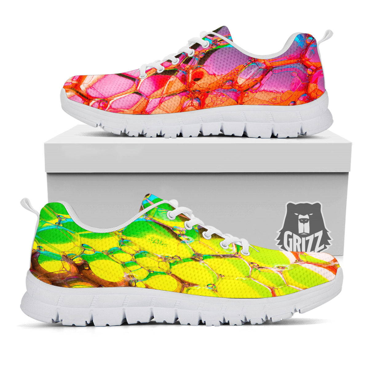 Bubble Soap Psychedelic Print White Sneaker-grizzshop